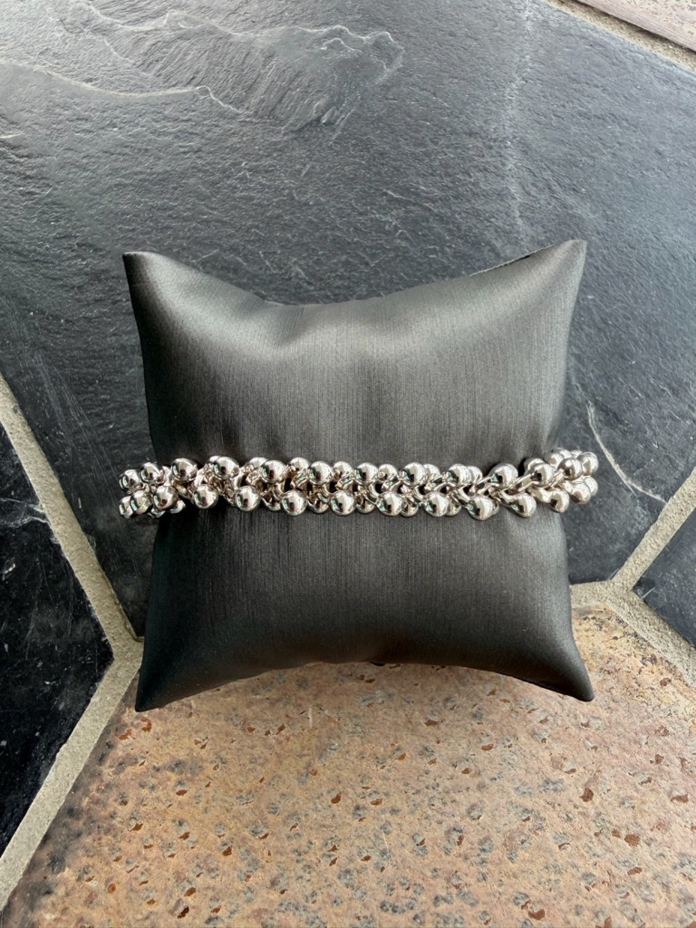 Chunky 14kt. White Gold 9mm Wide Link Bracelet 7” long